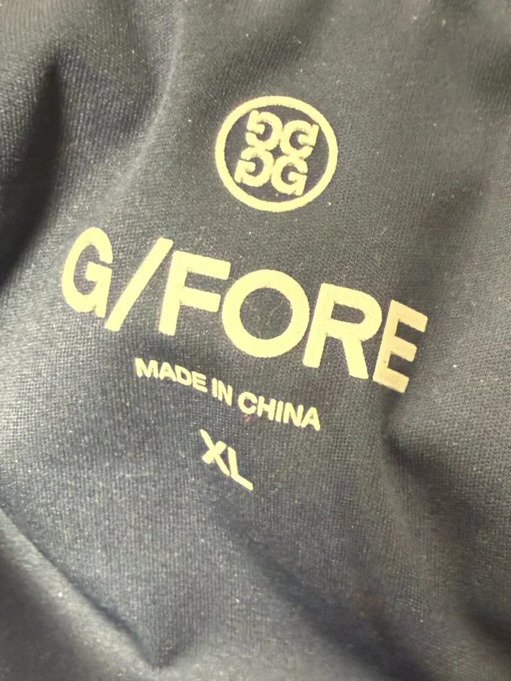 G/FORE Hooded Tech Interlock Quarter Zip Pullover Charcoal/Navy XL NWOT